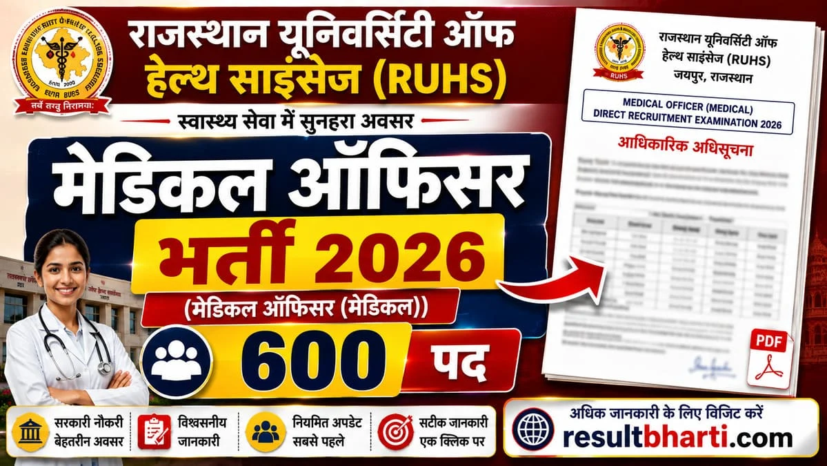 RUHS Medical Officer Vacancy 2026